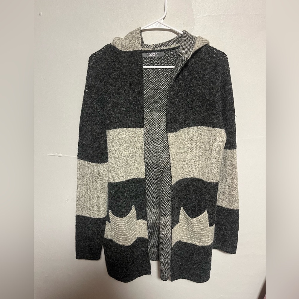 Cozy Striped Hooded Cardigan
